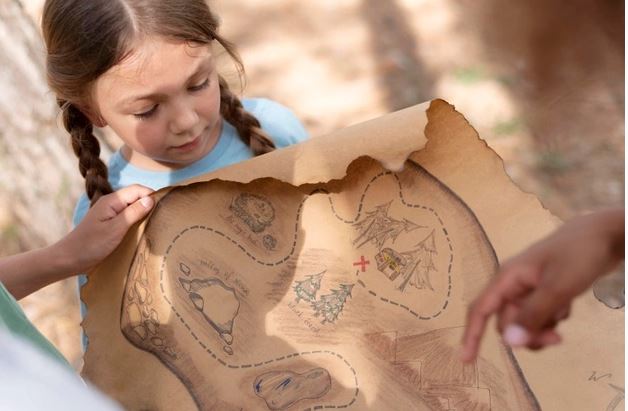 Niña con mapa